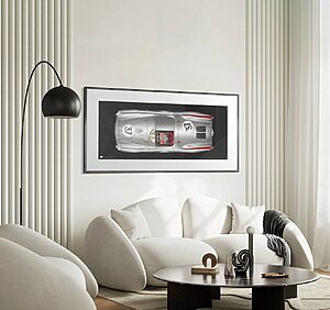 1955 Porsche 550 Spyder, 24 Hours of Le Mans - framed fine art print by Aclassica - view 3